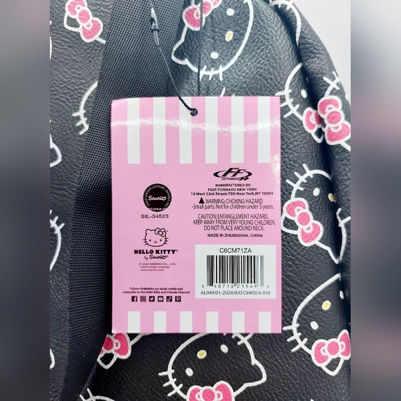 Sanrio Hello Kitty Mini Backpack Ladies Purse 10" Faux Leather Girls Authentic - Picture 6 of 7